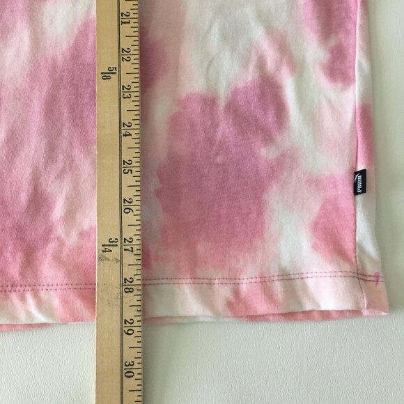 Puma T-Shirt Womens Medium Pink Tie Dye Cotton Blend Crew Neck - Picture 9 of 11